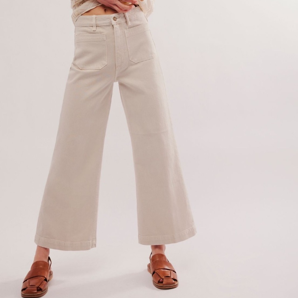 ROLLAS Cream wide leg pants